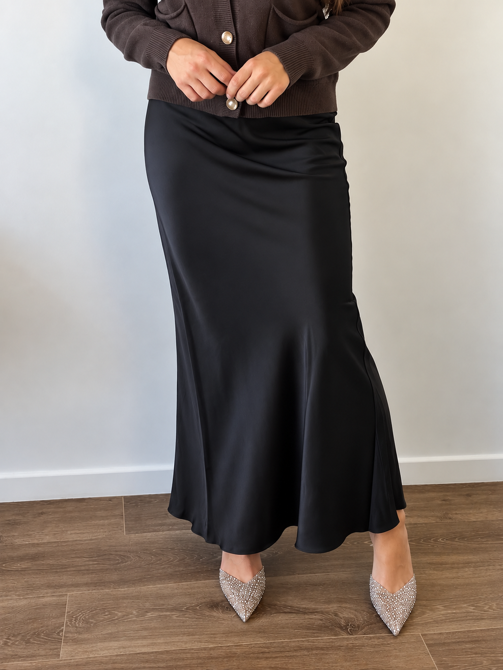 Jupe Liya - Satin Noir